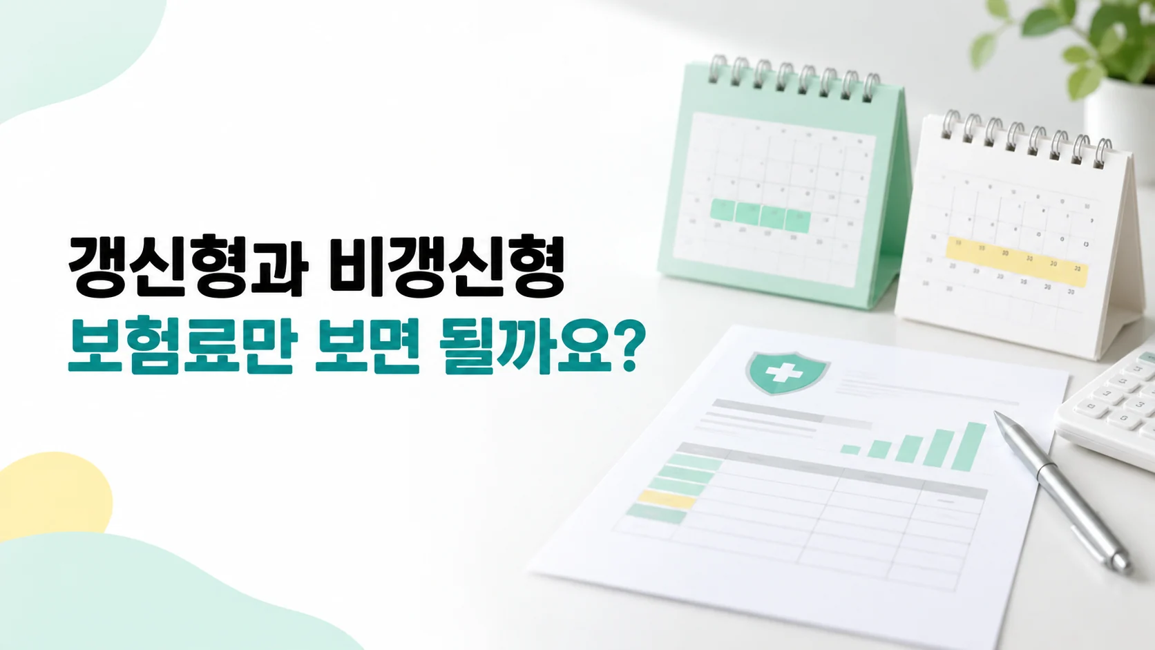 갱신형과 비갱신형, 보험료만 보면 될까요?